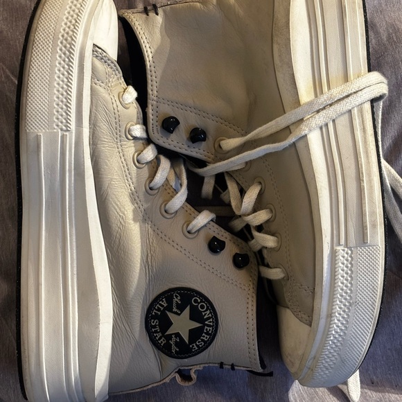 Converse Beige High-Tops with Black Interior - Picture 2 of 7